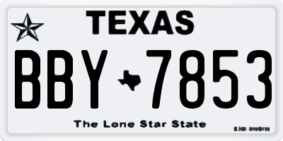 TX license plate BBY7853