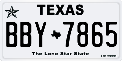TX license plate BBY7865