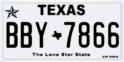 TX license plate BBY7866