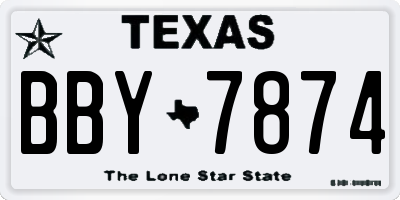 TX license plate BBY7874