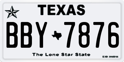 TX license plate BBY7876