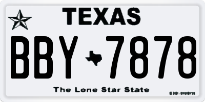 TX license plate BBY7878