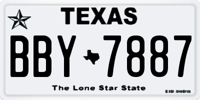 TX license plate BBY7887
