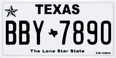 TX license plate BBY7890