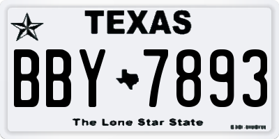 TX license plate BBY7893