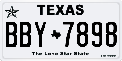 TX license plate BBY7898