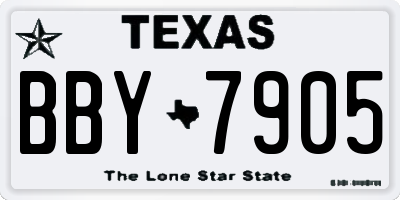 TX license plate BBY7905