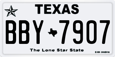 TX license plate BBY7907