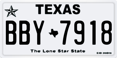 TX license plate BBY7918