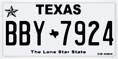 TX license plate BBY7924