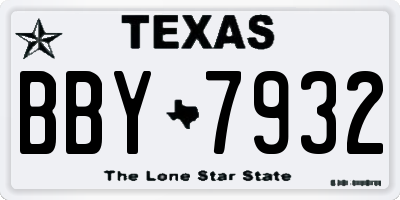 TX license plate BBY7932