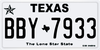 TX license plate BBY7933