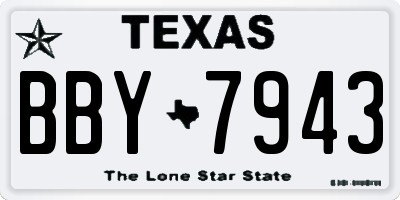 TX license plate BBY7943
