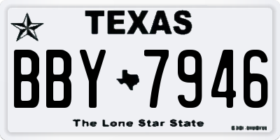 TX license plate BBY7946