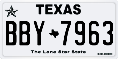 TX license plate BBY7963