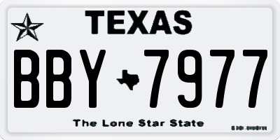 TX license plate BBY7977