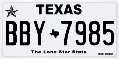TX license plate BBY7985