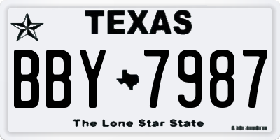 TX license plate BBY7987