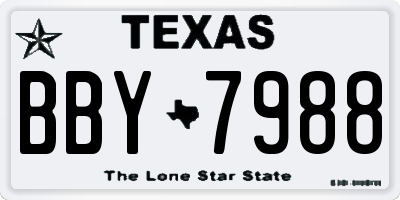 TX license plate BBY7988