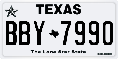 TX license plate BBY7990