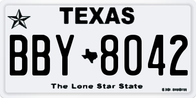TX license plate BBY8042