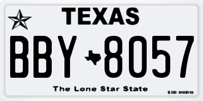 TX license plate BBY8057