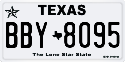 TX license plate BBY8095