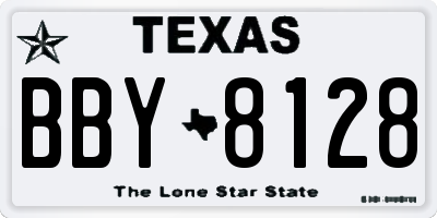 TX license plate BBY8128