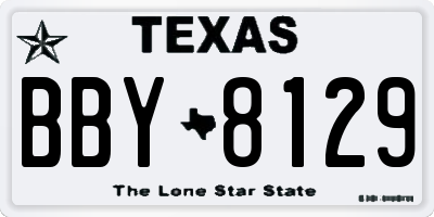 TX license plate BBY8129
