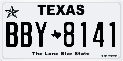 TX license plate BBY8141