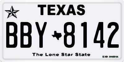 TX license plate BBY8142