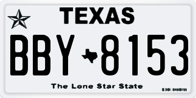 TX license plate BBY8153