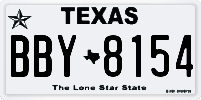 TX license plate BBY8154