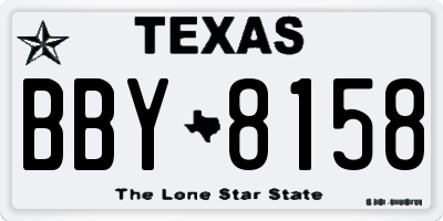TX license plate BBY8158