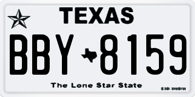 TX license plate BBY8159