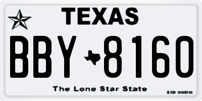 TX license plate BBY8160