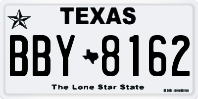 TX license plate BBY8162