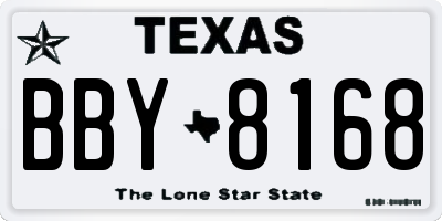 TX license plate BBY8168