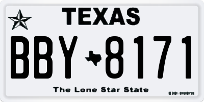 TX license plate BBY8171