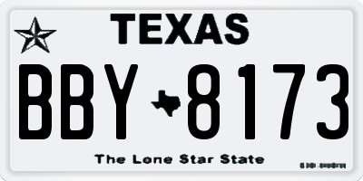 TX license plate BBY8173