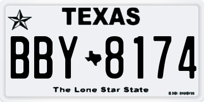 TX license plate BBY8174