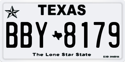 TX license plate BBY8179