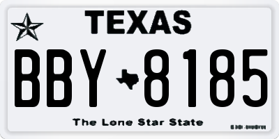 TX license plate BBY8185