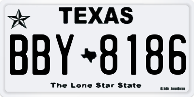 TX license plate BBY8186