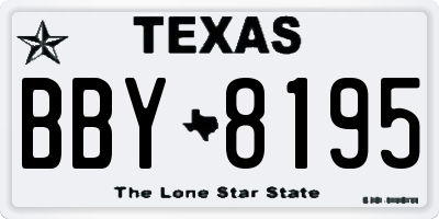 TX license plate BBY8195