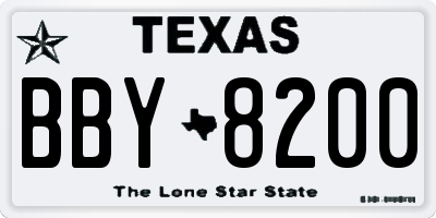 TX license plate BBY8200