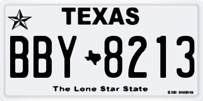 TX license plate BBY8213