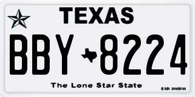 TX license plate BBY8224