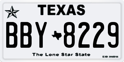 TX license plate BBY8229