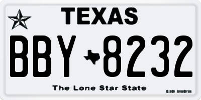 TX license plate BBY8232